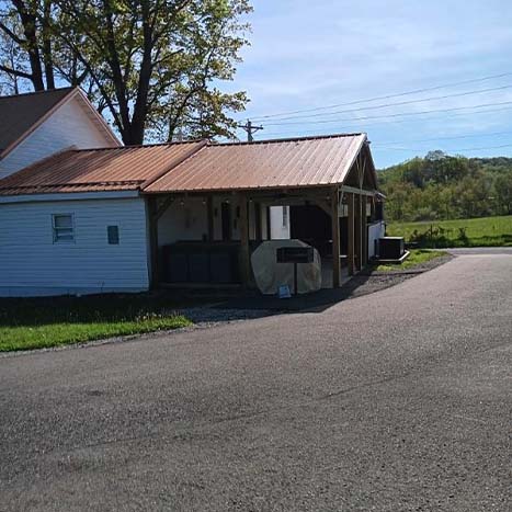 The Grange ceiling on patio